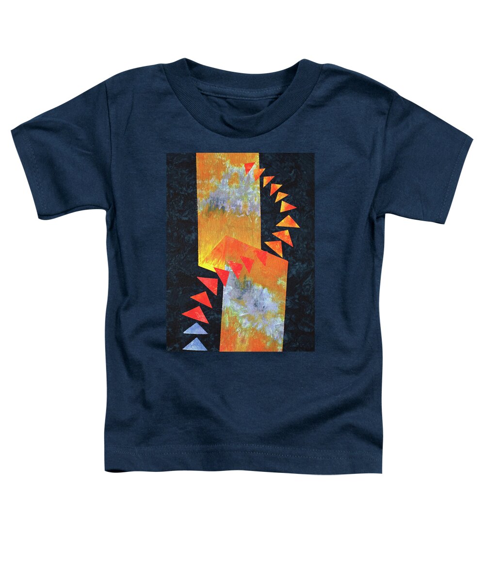 Fiber Art Toddler T-Shirt featuring the mixed media Flight at Sunset Detail by Vivian Aumond