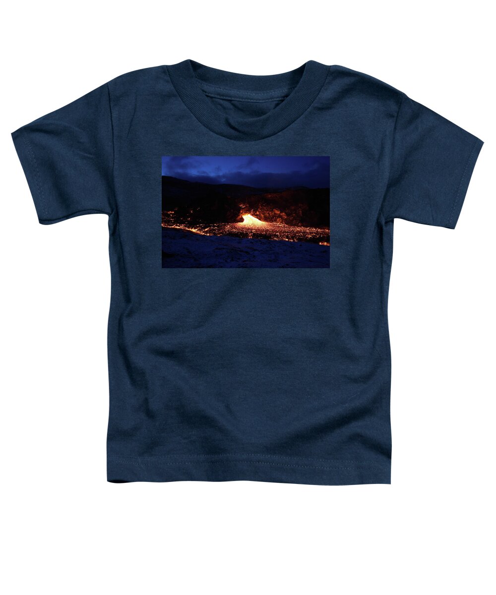 Volcano Toddler T-Shirt featuring the photograph Flow of fire by Christopher Mathews