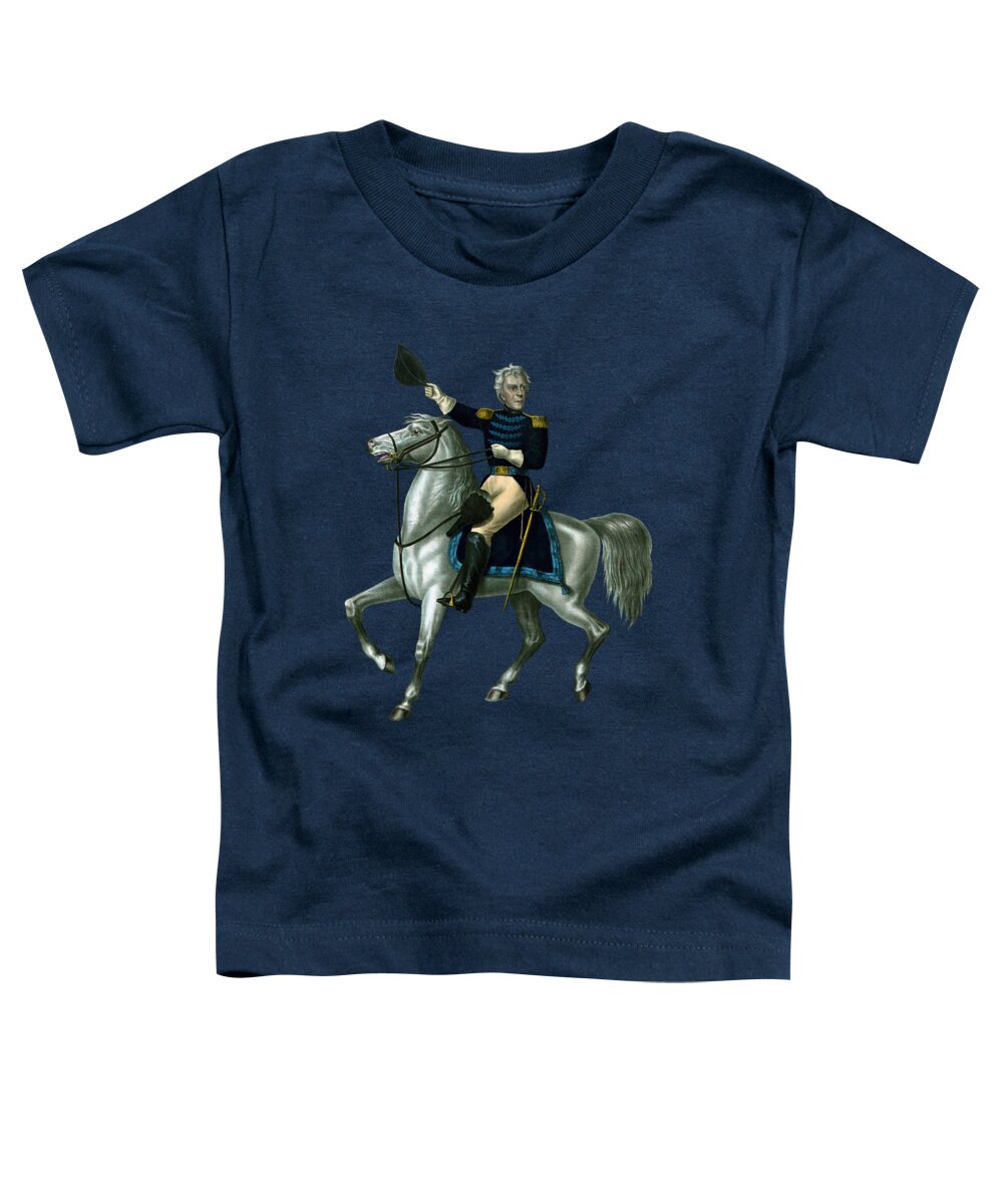 Andrew Jackson Toddler T-Shirt featuring the painting General Andrew Jackson On Horseback by War Is Hell Store