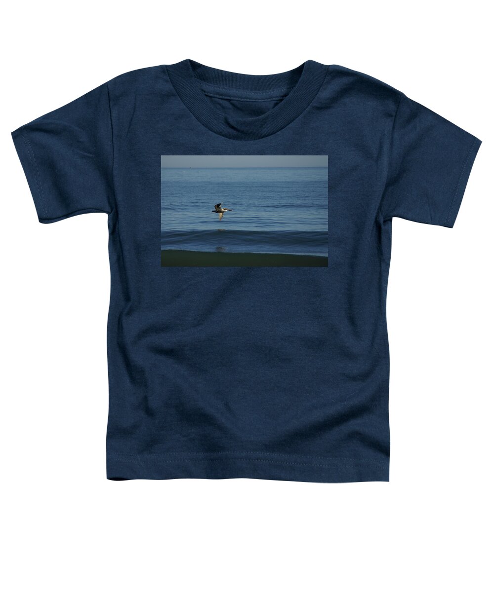  Toddler T-Shirt featuring the photograph Gliding Pelican by Heather E Harman