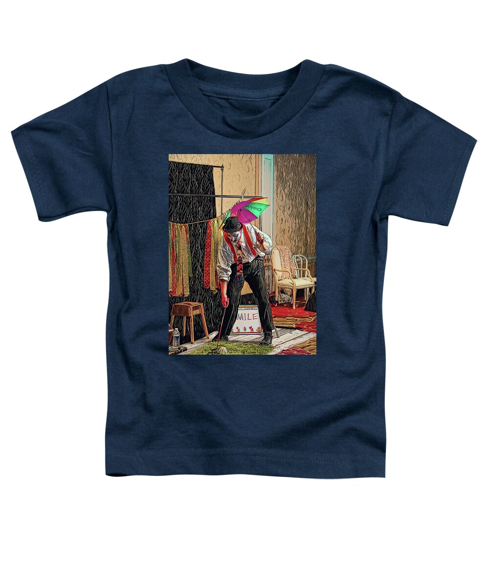 Clown Toddler T-Shirt featuring the photograph Golfing Clown-Digital Art 2 by Steve Templeton