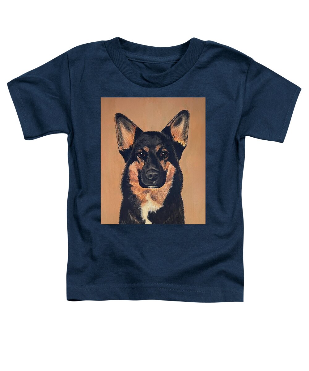 German Shepherd Toddler T-Shirt featuring the painting Guardian Angel by Terre Lefferts