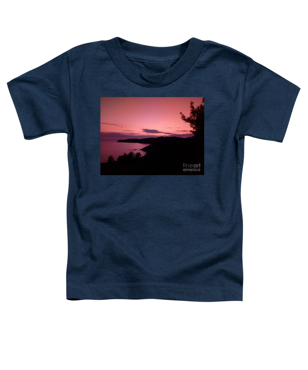 Harmony Toddler T-Shirt featuring the photograph Harmony of Purple Sunset by Leonida Arte