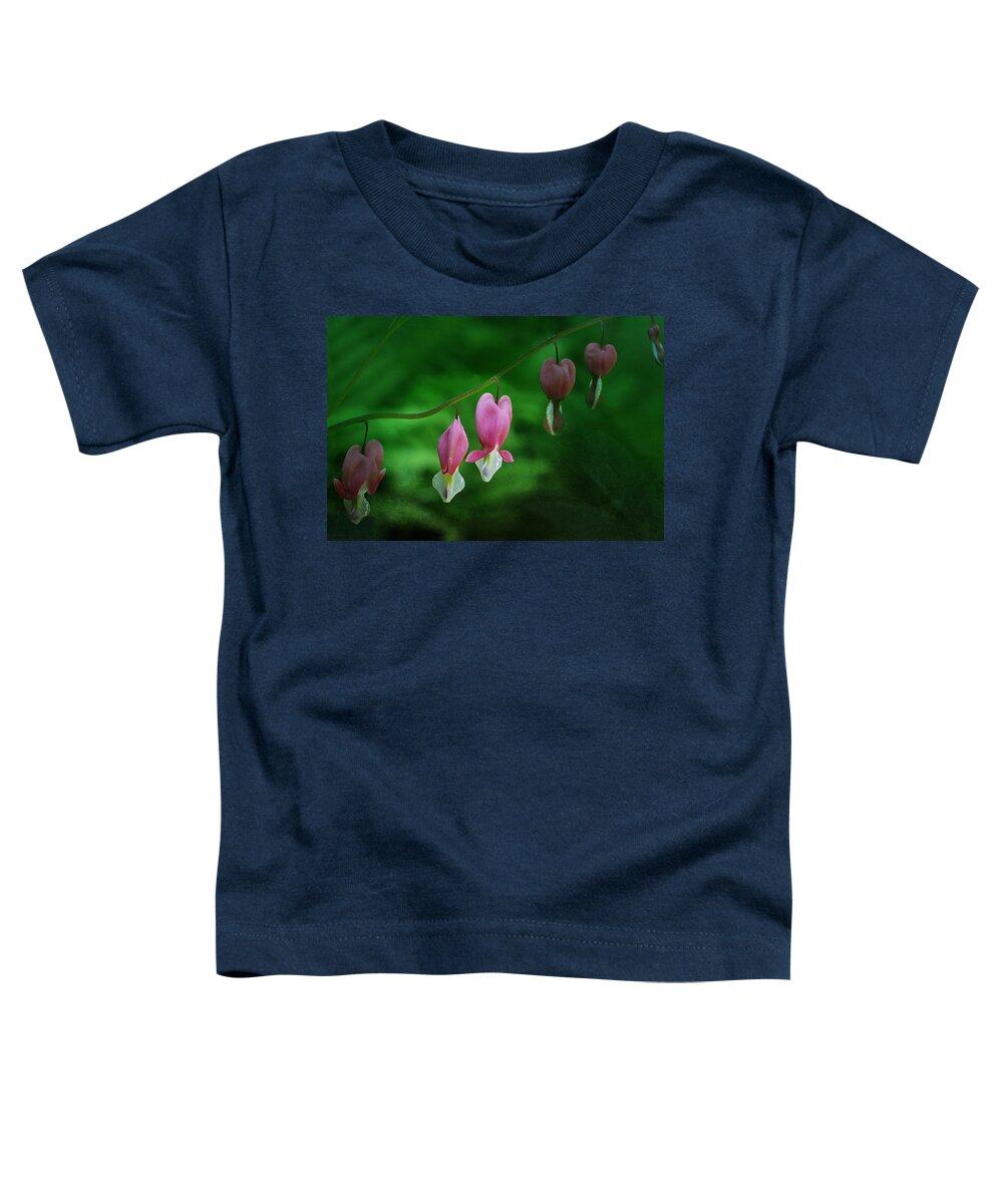Dicentra Toddler T-Shirt featuring the photograph Hearts of Spring by Moira Law