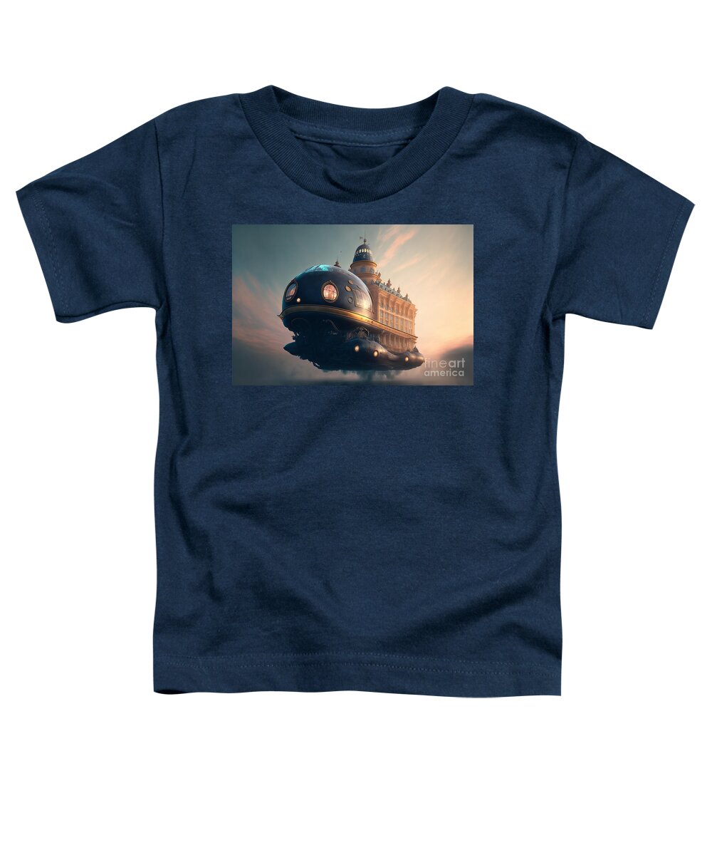 Hovering Ufo Toddler T-Shirt featuring the mixed media Hovering UFO XIII by Jay Schankman