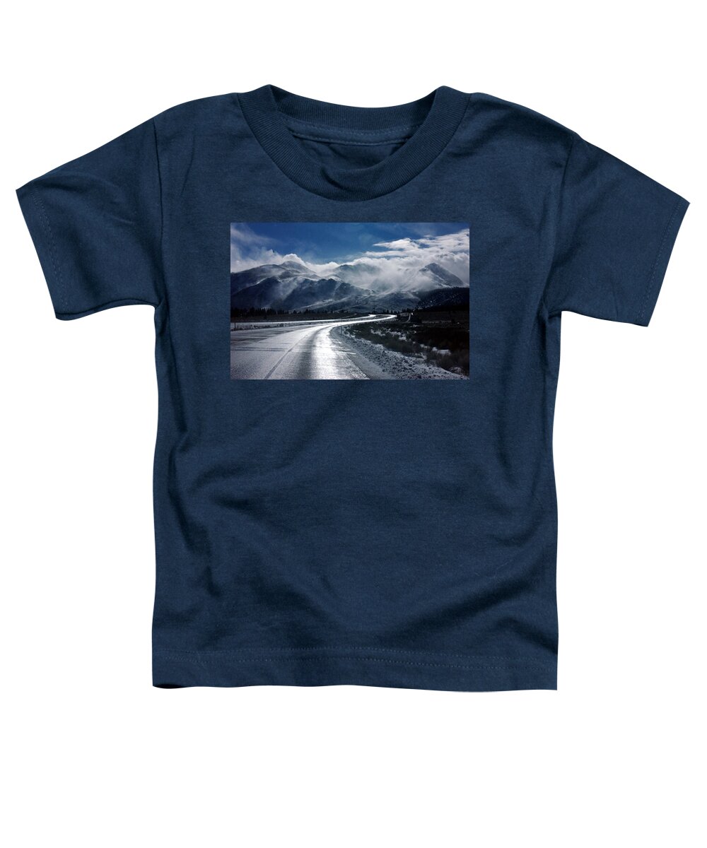 Hwy 395 Toddler T-Shirt featuring the photograph Hwy 395 to Mammoth Lakes, Southbound, California by Bonnie Colgan