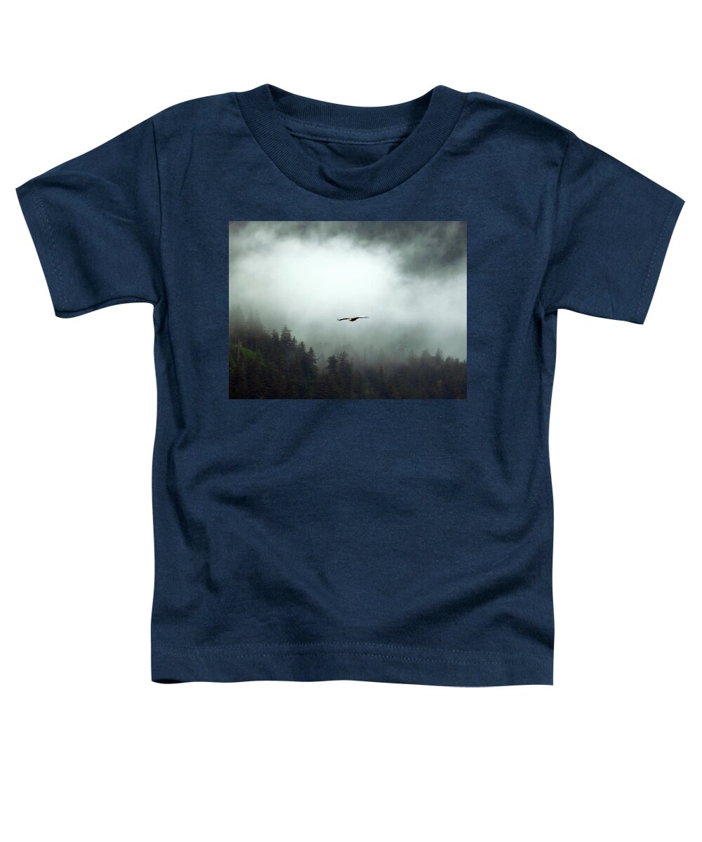 Eagle Toddler T-Shirt featuring the photograph In Flight by Jennifer Wheatley Wolf