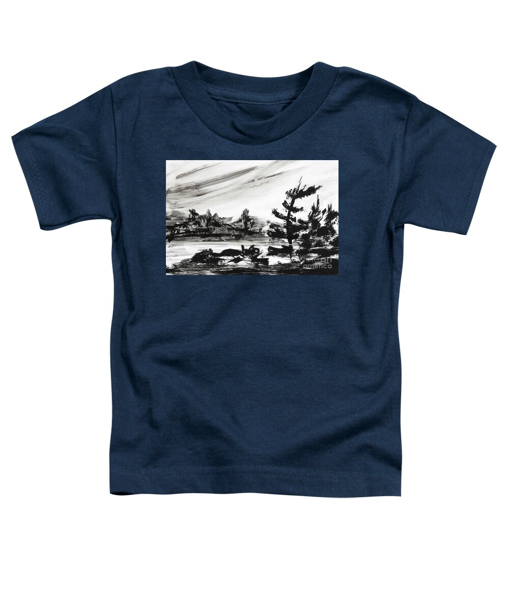 India Ink Toddler T-Shirt featuring the painting Ink Pochade 40 by Petra Burgmann