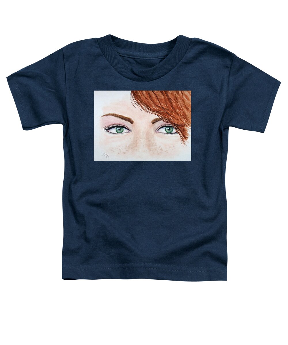 Eyes Toddler T-Shirt featuring the painting Irish Eyes by Kelly Mills