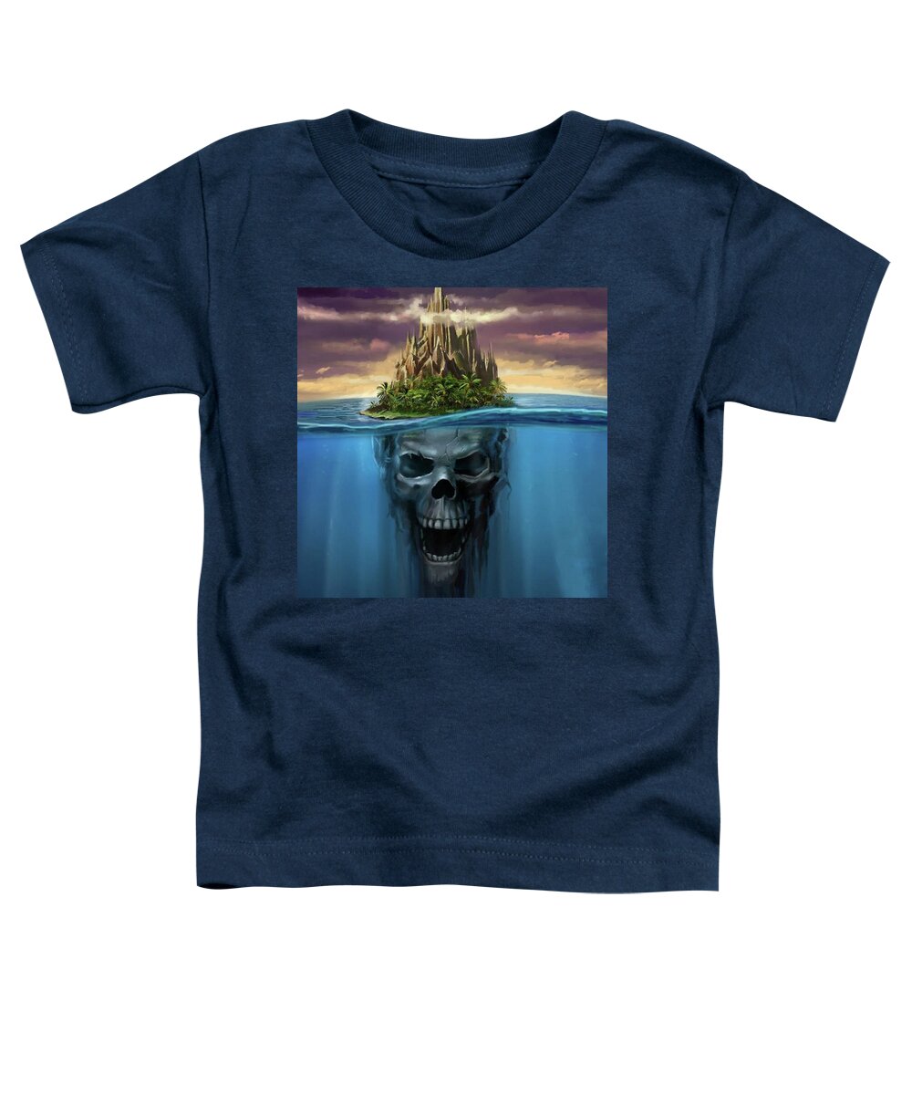 Death Toddler T-Shirt featuring the painting Island of Death by Teresa Trotter