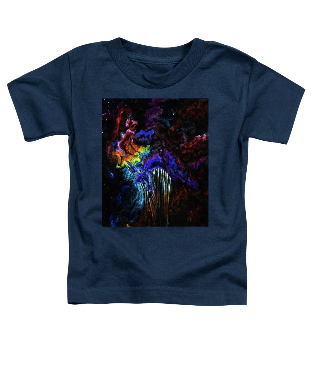 Lagoon Nebula Toddler T-Shirt featuring the painting Lagoon Nebula by Megan Thompson- The Morrigan Art