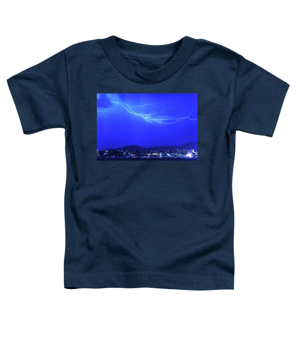 Lighting Toddler T-Shirt featuring the photograph Lightning 1314-blue by Kenneth Johnson