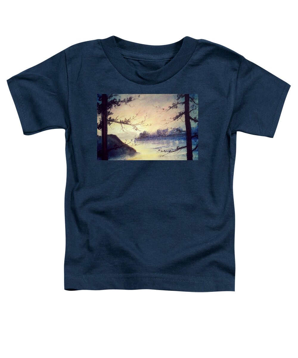 Sunset Painting Toddler T-Shirt featuring the painting Lit From Within by Jen Shearer
