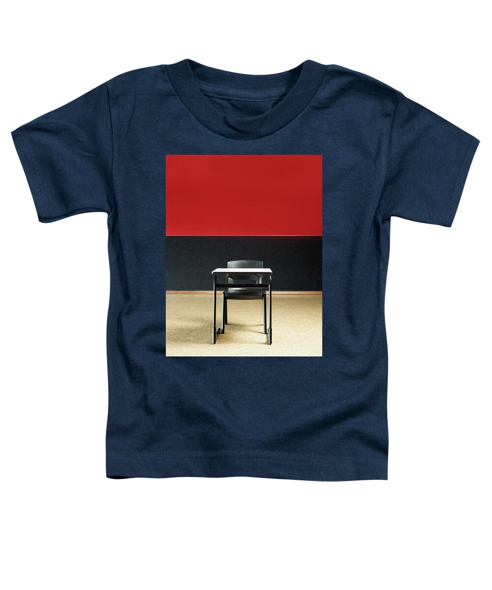Vertical Toddler T-Shirt featuring the photograph Lone Desk Empty Chair by Michael Pole