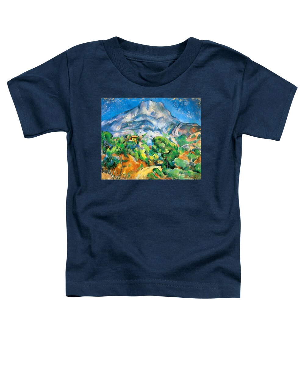 Cezanne Toddler T-Shirt featuring the painting Monte Sainte-Victoire above the Tholonet Road 1896 by Paul Cezanne