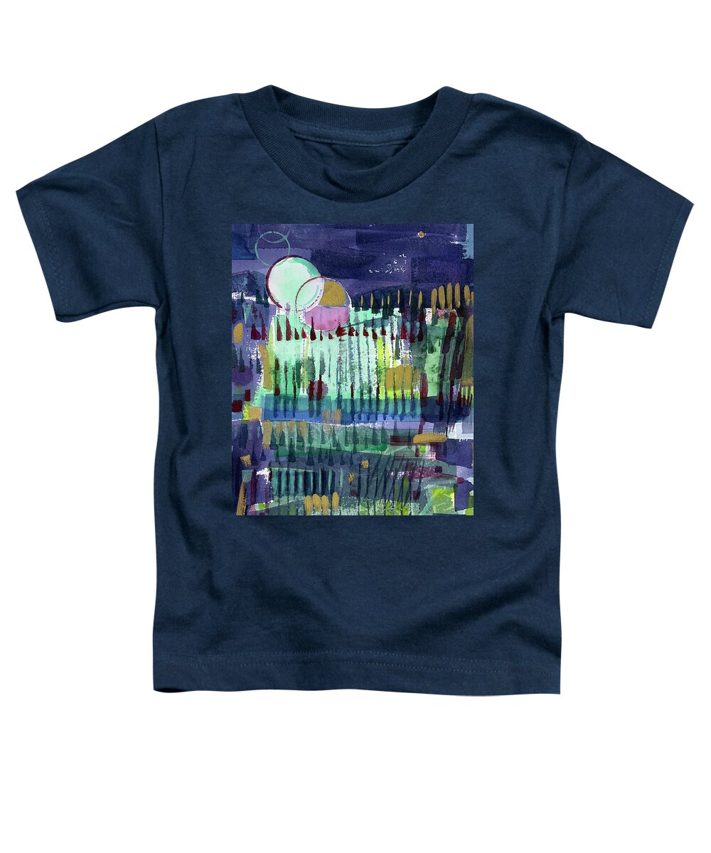 Moonscape Toddler T-Shirt featuring the painting Moon Rising by Lisa Tennant