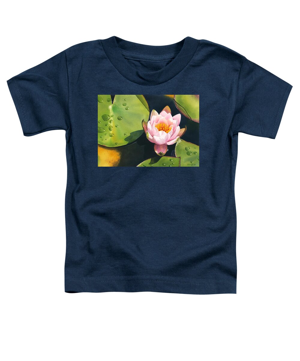 Water Lily Toddler T-Shirt featuring the painting Morning Bliss by Espero Art