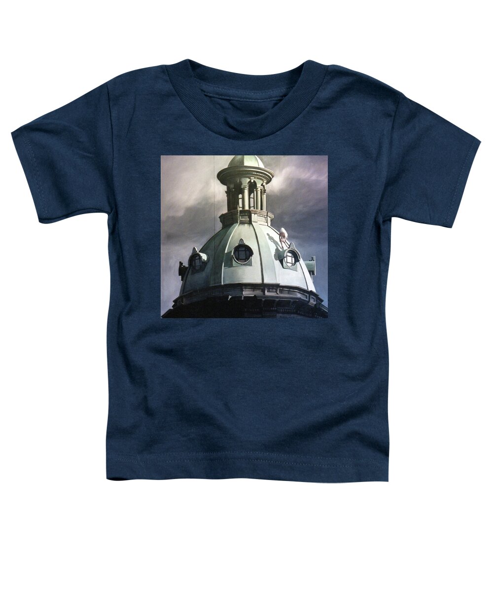 Dome Toddler T-Shirt featuring the painting Nude on a Dome by Blue Sky