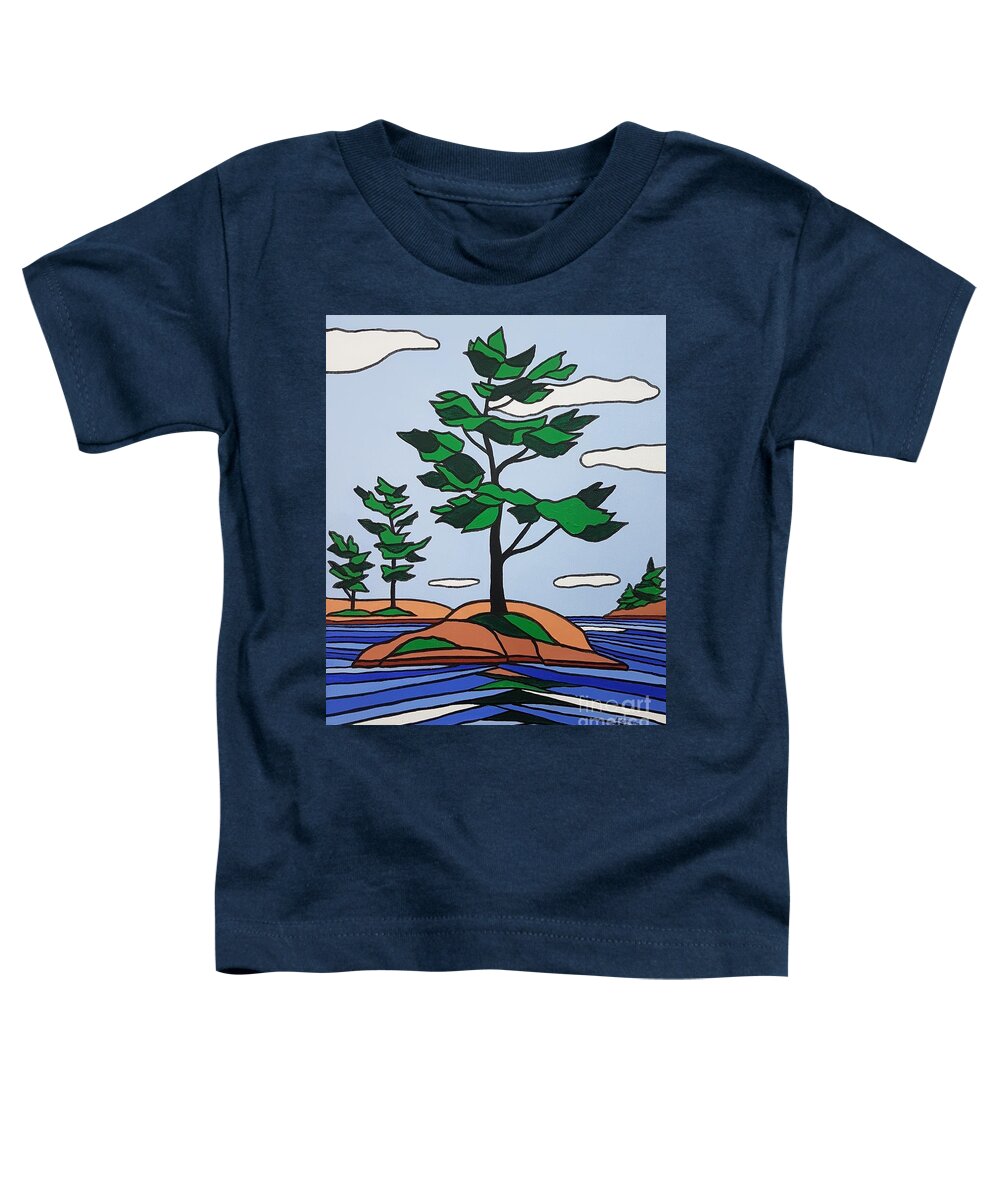 Landscape Toddler T-Shirt featuring the painting One Two Three by Petra Burgmann