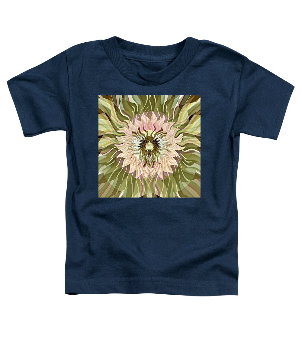 Pale Toddler T-Shirt featuring the digital art Pale Pink Floral by David Manlove