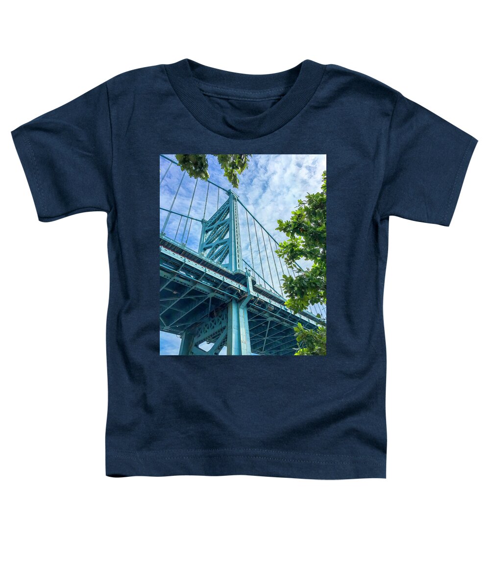 Bridge Toddler T-Shirt featuring the photograph Phildelphia Ben Franklin Bridge by Ginger Stein