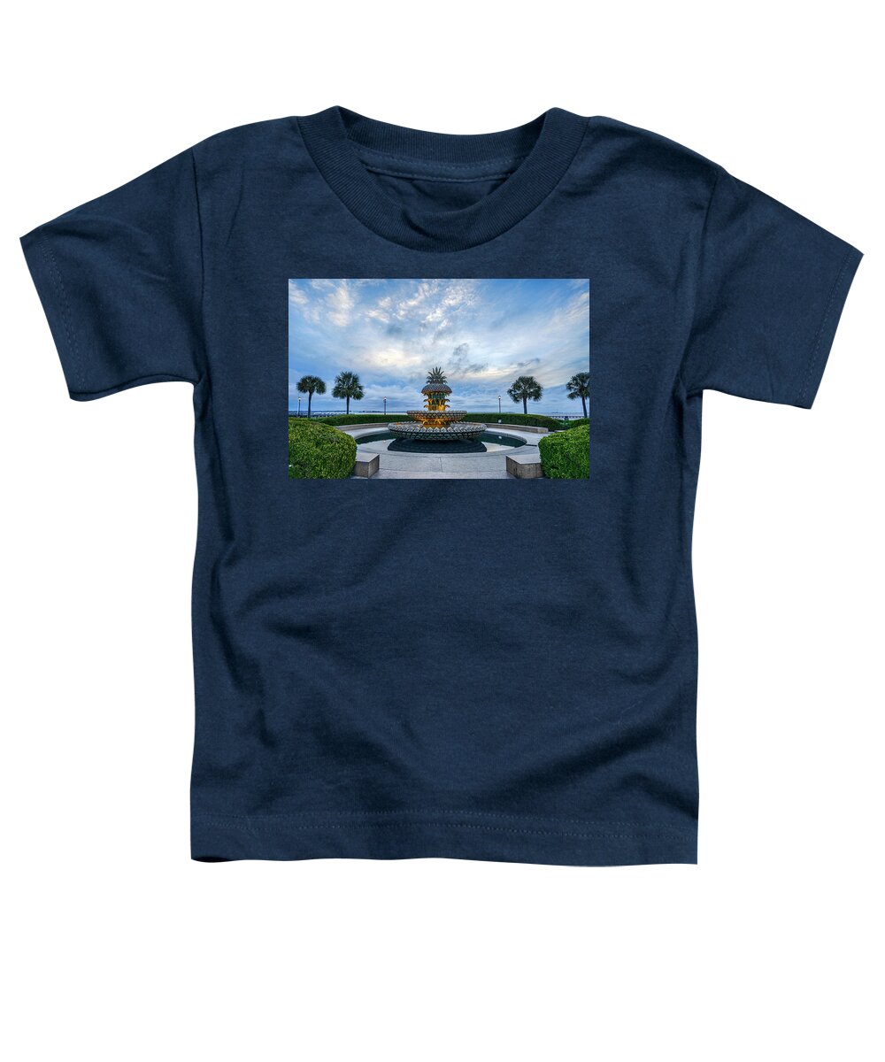  Toddler T-Shirt featuring the photograph Pineapple Fountain at Dawn by Jim Miller