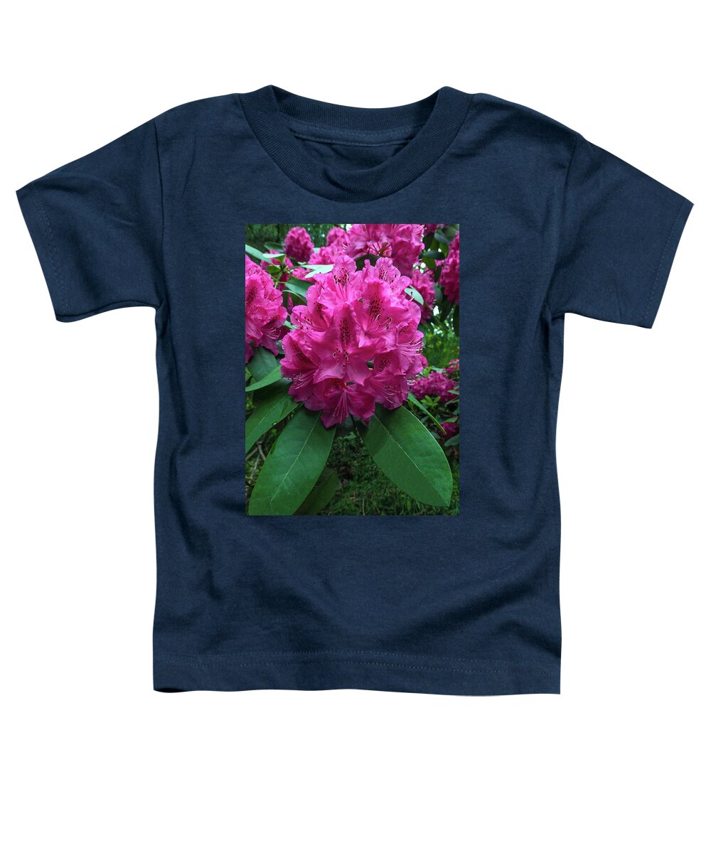 Alex Lyubar Toddler T-Shirt featuring the photograph Pink Rhododendron Dopey by Alex Lyubar