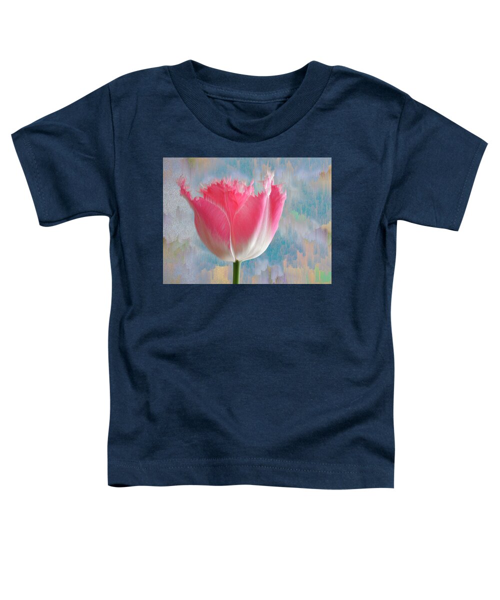 Tulip Toddler T-Shirt featuring the digital art Pink Tulip by Mark Greenberg