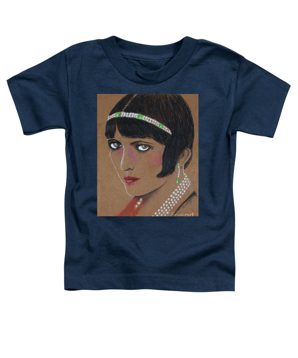 Pola Negri Toddler T-Shirt featuring the drawing Pola Negri by Jayne Somogy