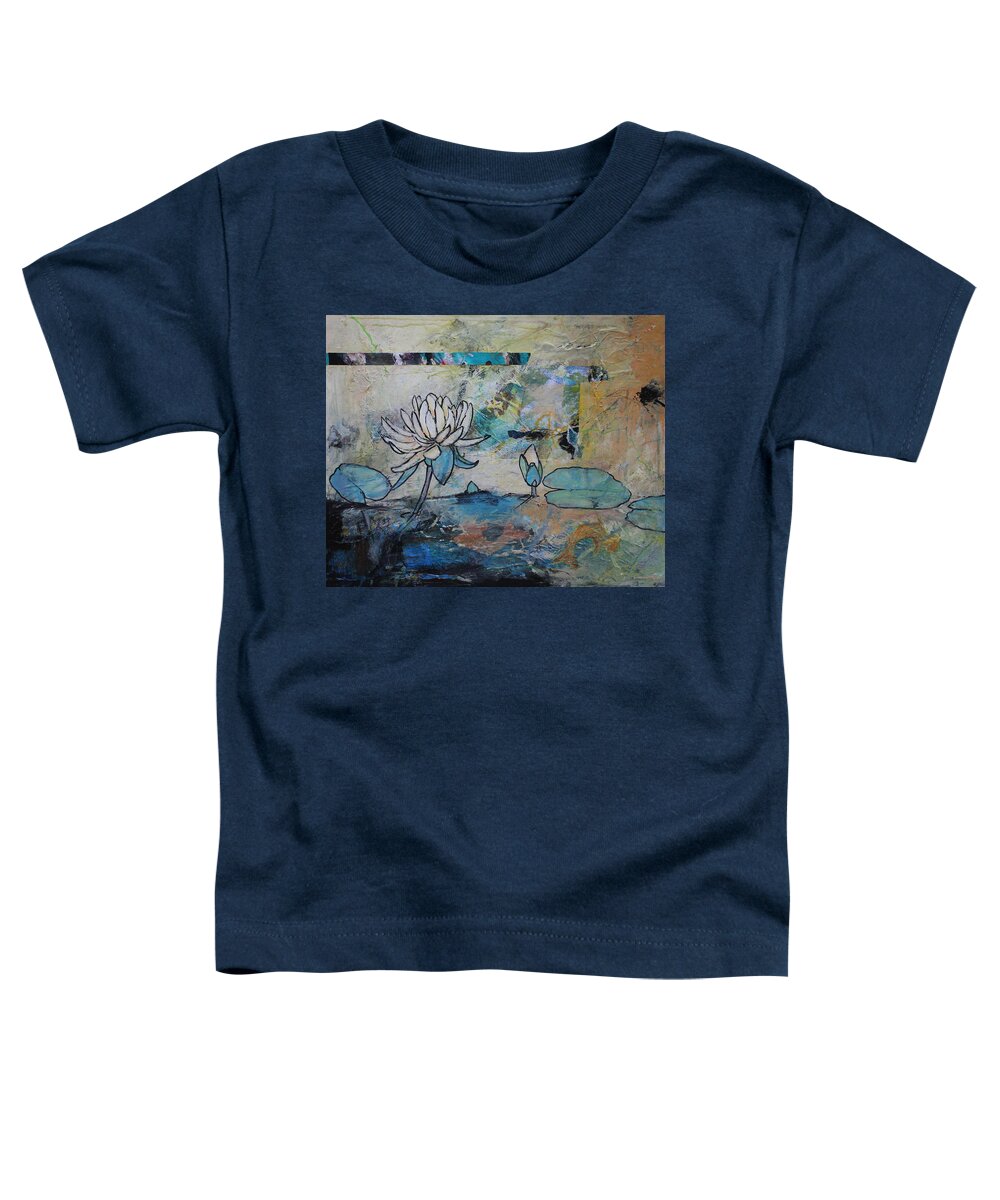  Toddler T-Shirt featuring the painting Pond Life by Ruth Kamenev