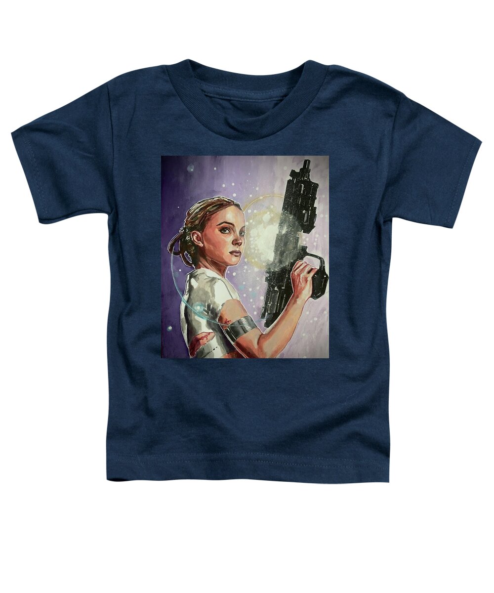 Star Wars Toddler T-Shirt featuring the painting Queen Senator Mother - Padme Amidala by Joel Tesch