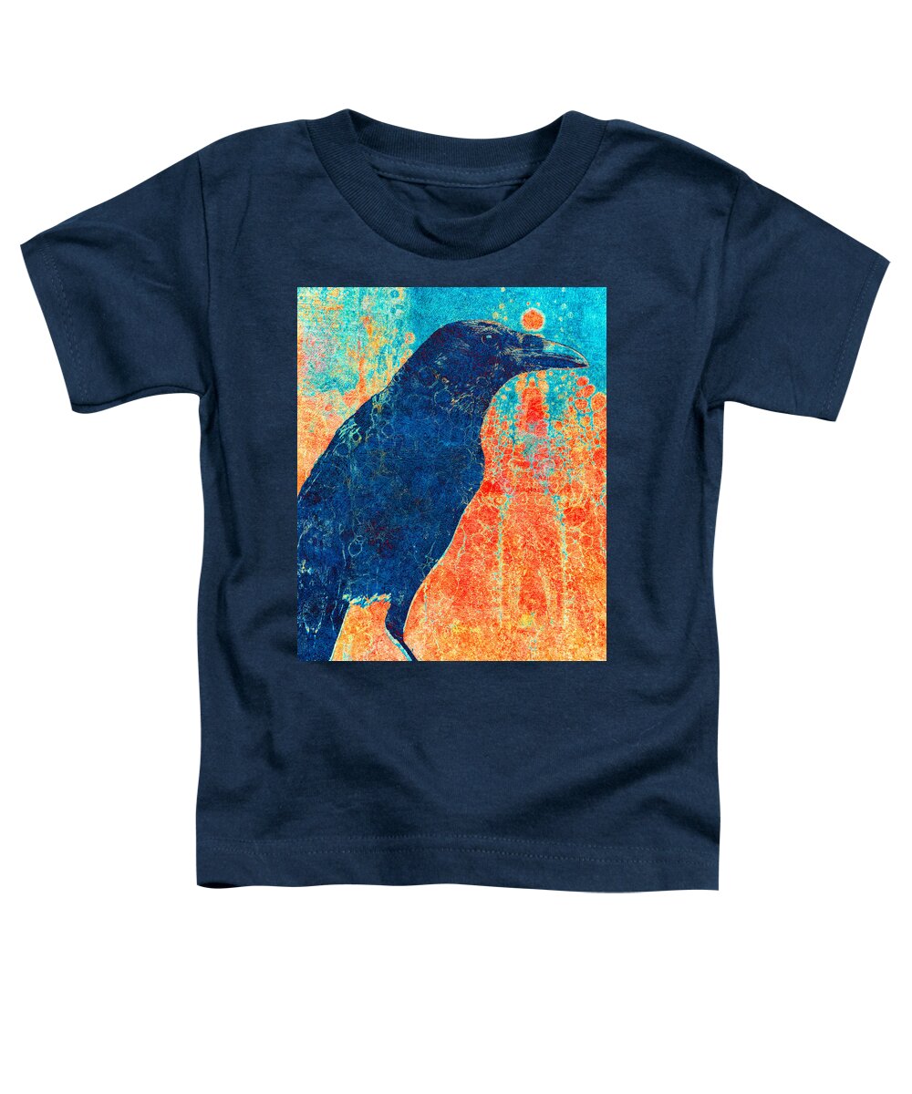 Raven Toddler T-Shirt featuring the digital art Raven Pop Art by Sandra Selle Rodriguez