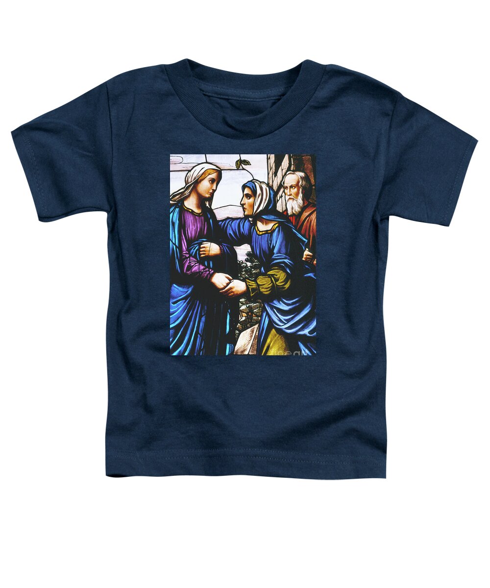 Stained Glass Toddler T-Shirt featuring the photograph stained glass prints - The Visitation by Sharon Hudson