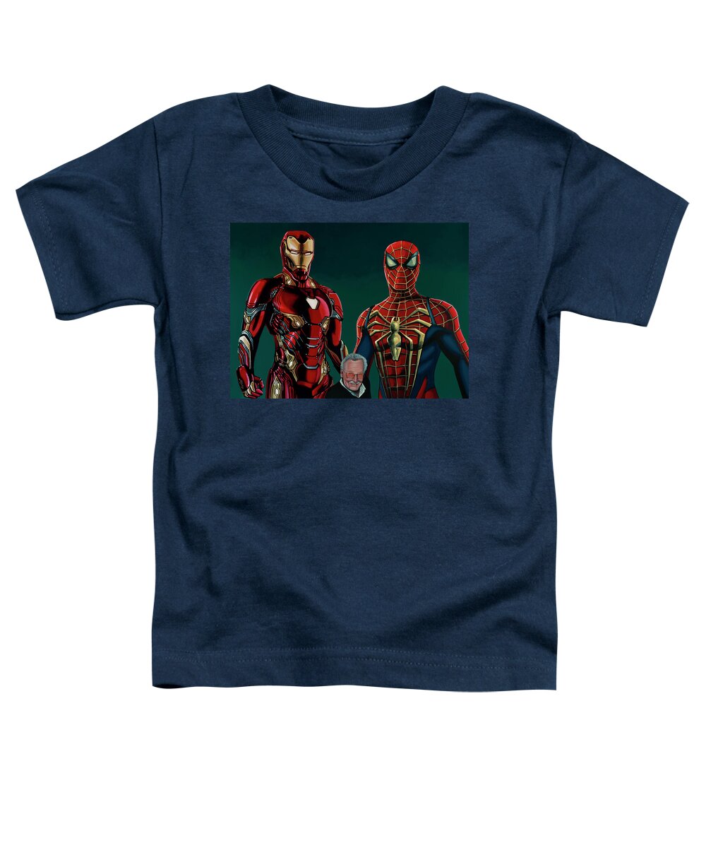 American Writer Toddler T-Shirt featuring the painting Stan Lee Painting by Paul Meijering