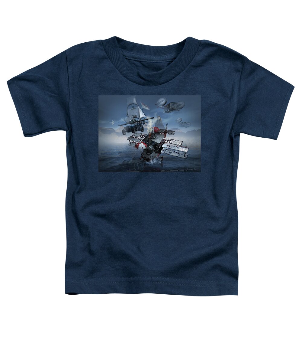 Limited Edition Prints Artist Fine Arts Toddler T-Shirt featuring the digital art Steampunk sky-rover by George Grie