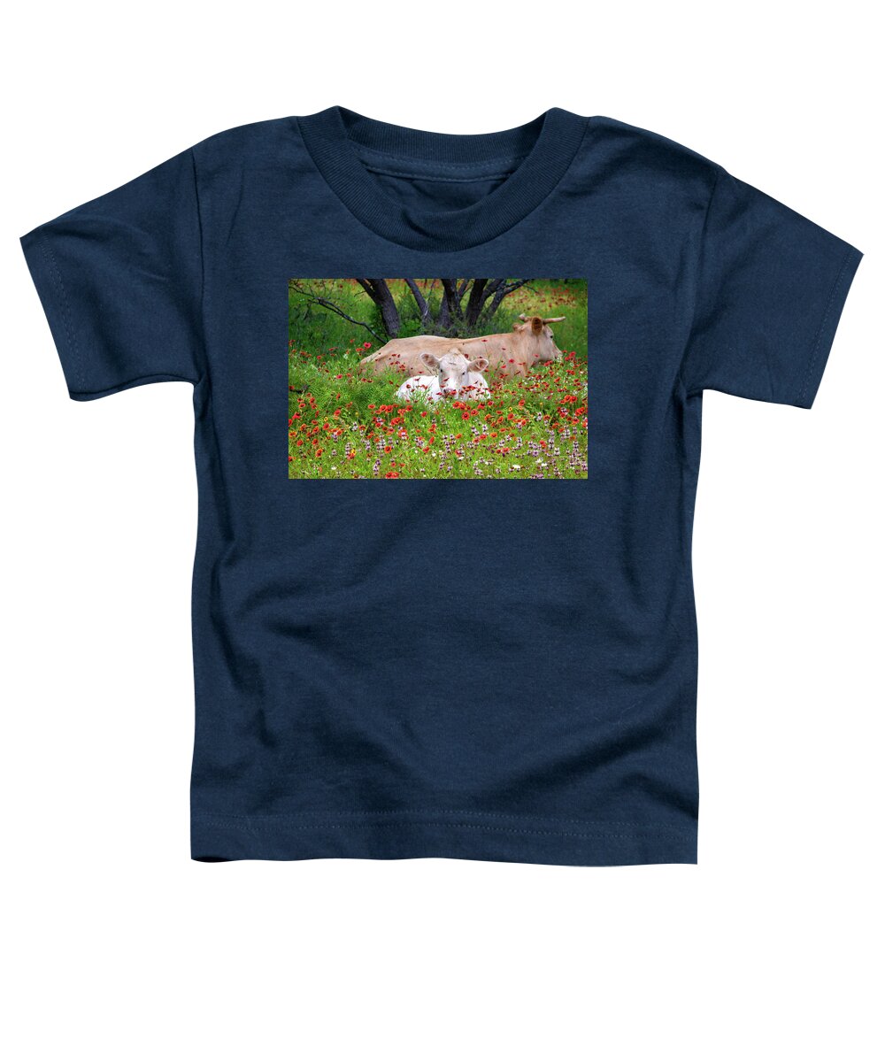 Texas Wildflowers Toddler T-Shirt featuring the photograph Stop and Smell the Wildflowers by Lynn Bauer