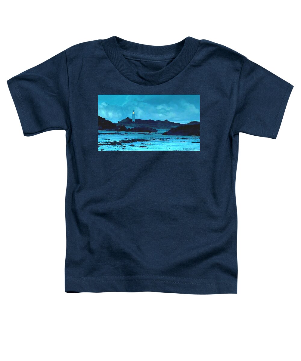 Lighthouse Toddler T-Shirt featuring the painting Storm's Brewing by SophiaArt Gallery
