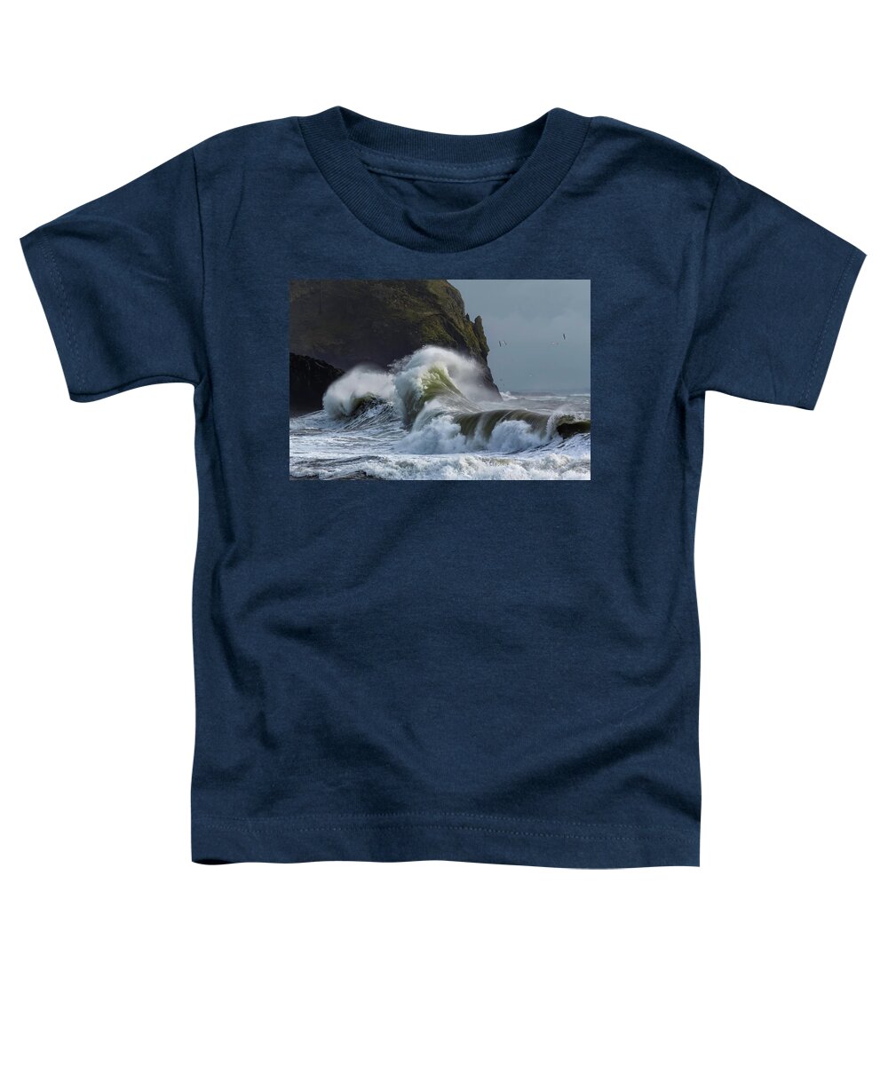 Sunlit Waves Toddler T-Shirt featuring the photograph Sunlit Waves by Wes and Dotty Weber