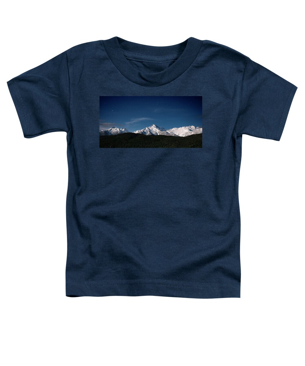 617 Toddler T-Shirt featuring the photograph Tantulas Mountain Range Stars by Sonny Ryse