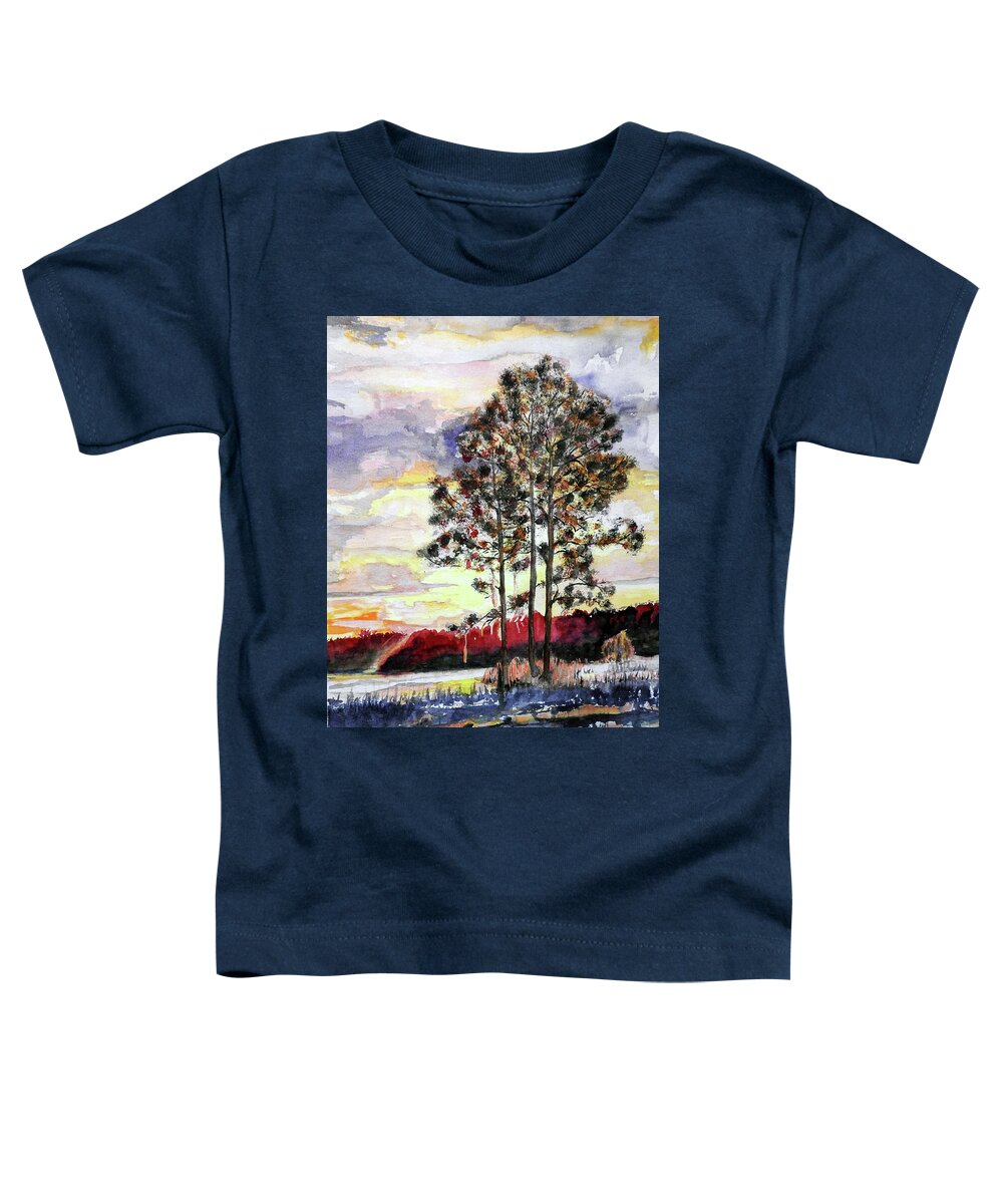 Golden Hour Toddler T-Shirt featuring the painting The Golden Hour by Barbara F Johnson