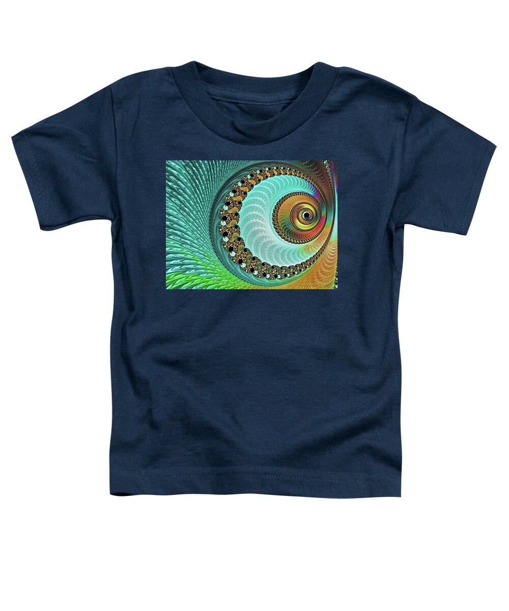 The Peacock's Eye Toddler T-Shirt featuring the digital art The Peacock's Eye by Susan Maxwell Schmidt