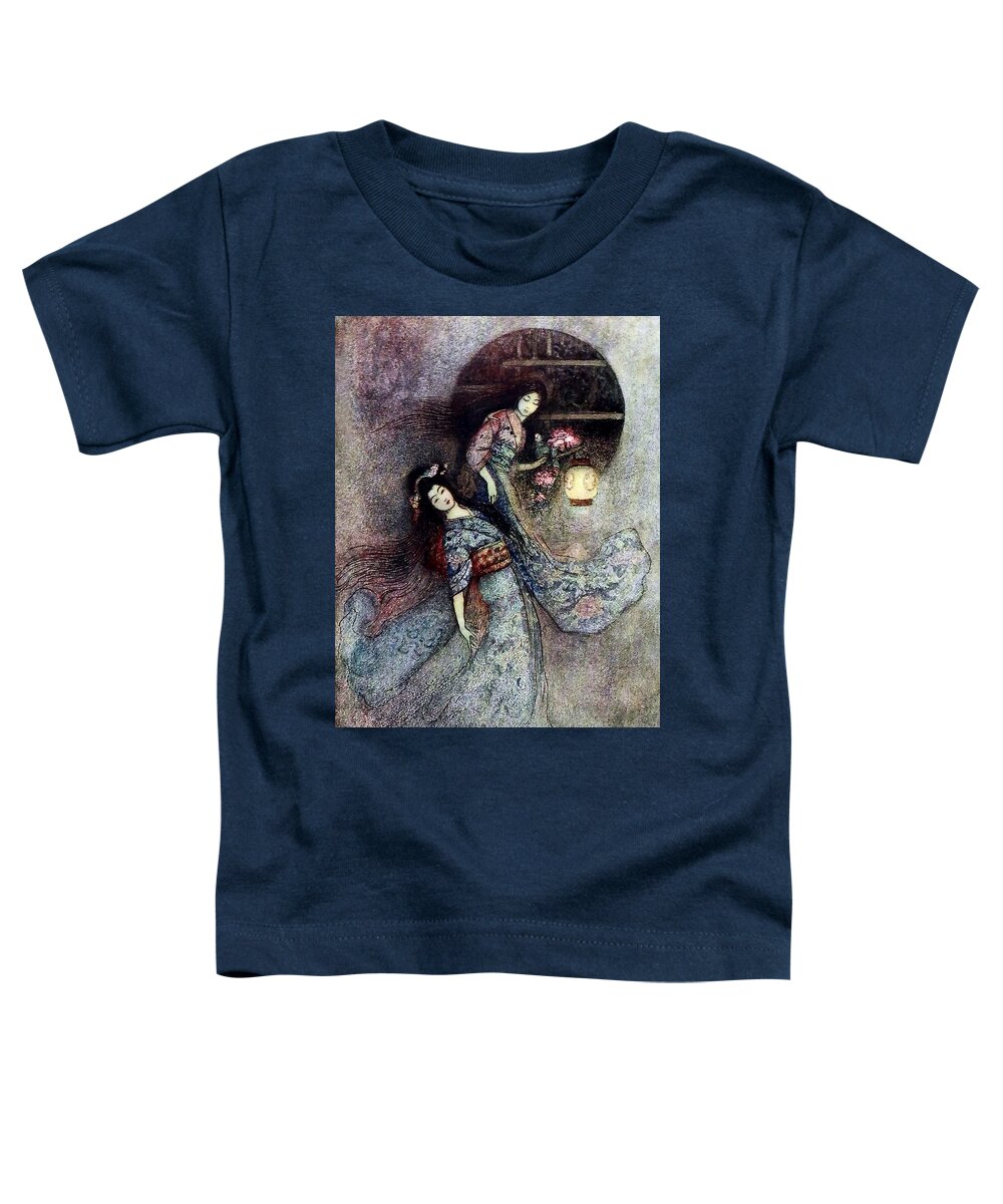 “warwick Goble” Toddler T-Shirt featuring the digital art The Peony Lantern by Patricia Keith