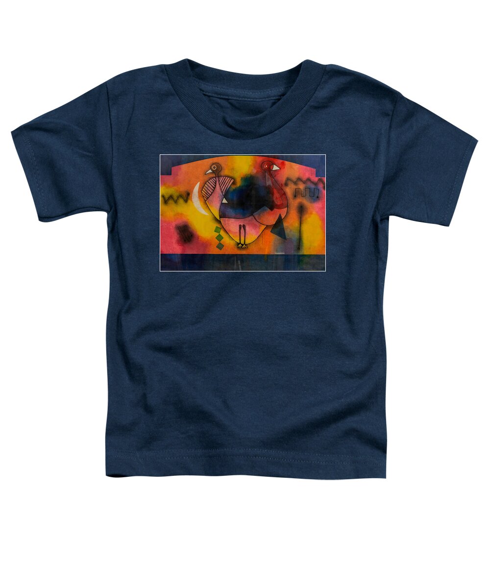 African Art. African Toddler T-Shirt featuring the painting The Two Of Us by Winston Saoli 1950-1995