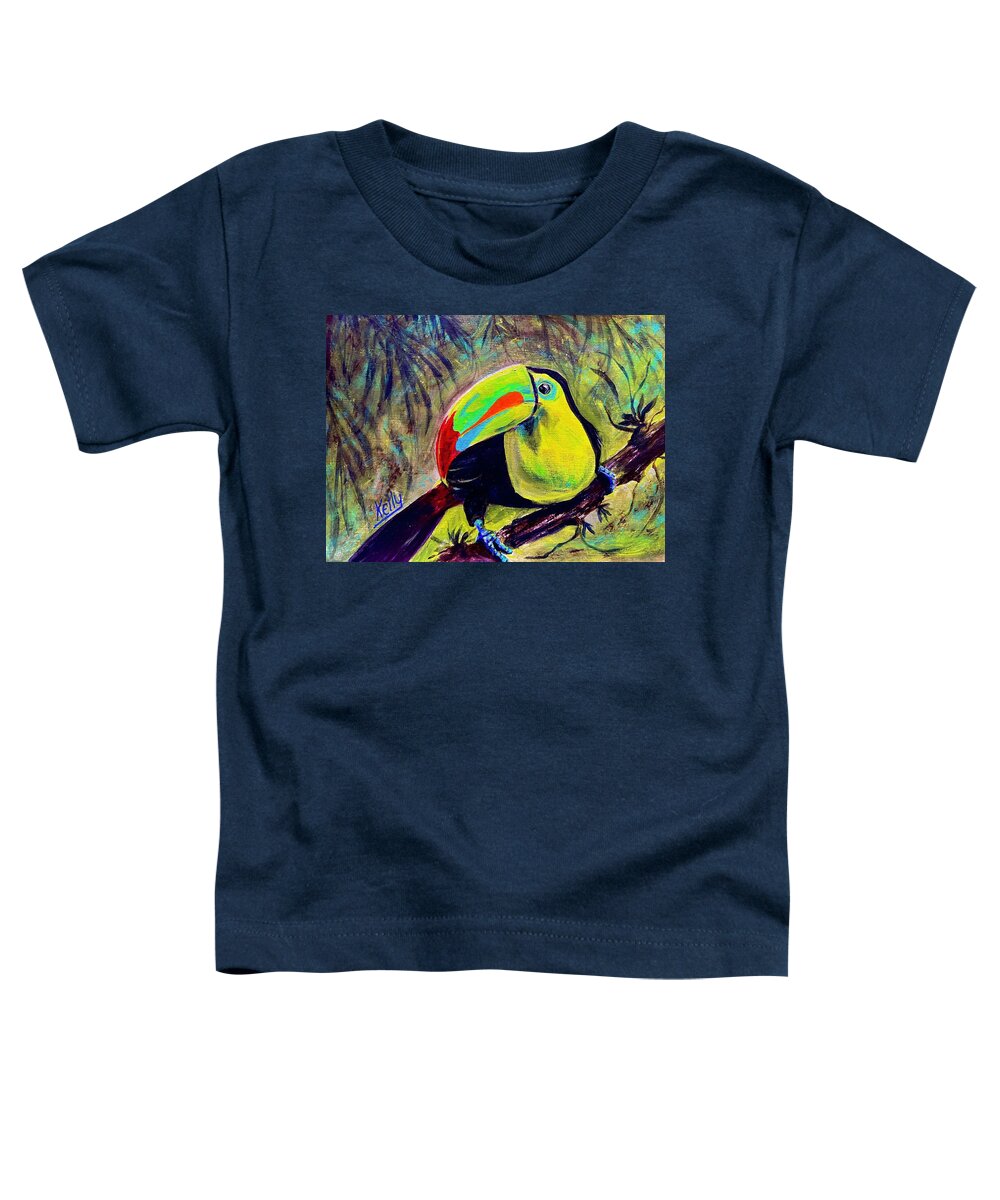 Toucan Toddler T-Shirt featuring the painting Toucan Sighting by Kelly Smith