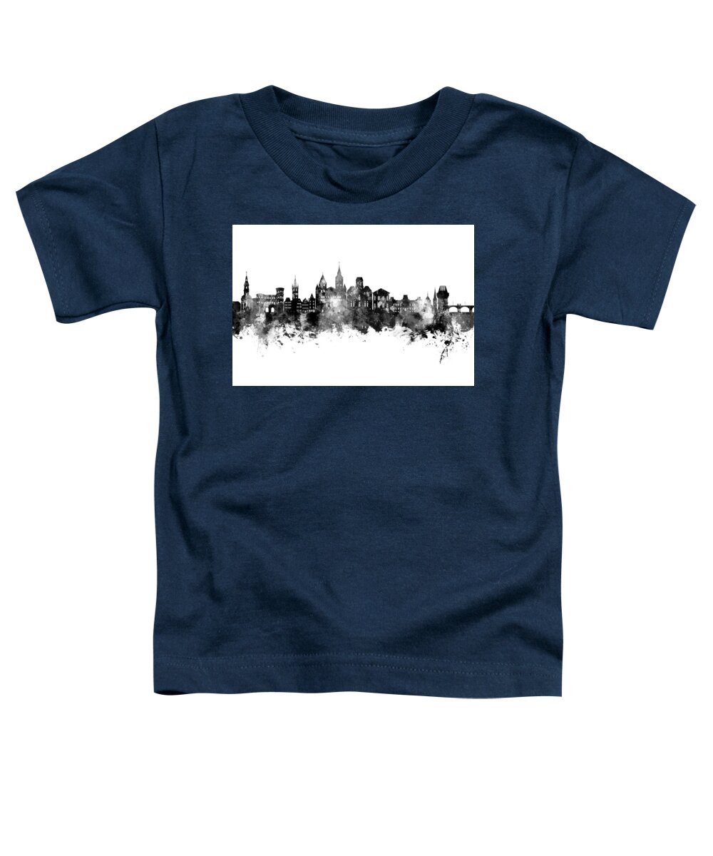 Trier Toddler T-Shirt featuring the digital art Trier Germany Skyline #08 by Michael Tompsett