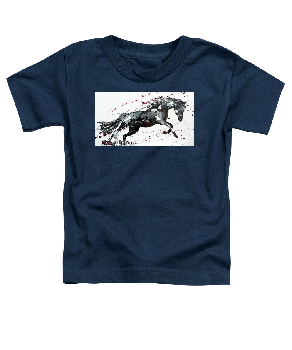 Dancing Horses Toddler T-Shirt featuring the painting Triumph by Penny Warden