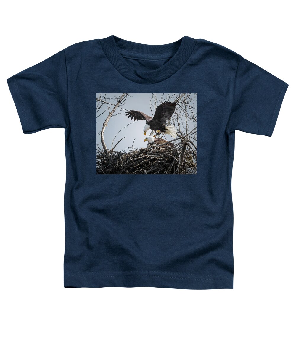 Bald Eagle Toddler T-Shirt featuring the photograph Under His Wings by Elizabeth Waitinas