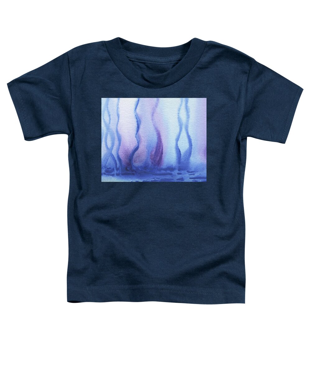 Blue Toddler T-Shirt featuring the painting Under The Blue Sea Abstract Watercolor by Irina Sztukowski