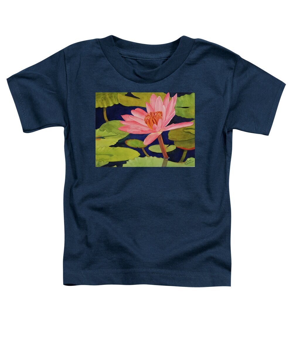 Waterlily Toddler T-Shirt featuring the painting Rise Above by Judy Mercer