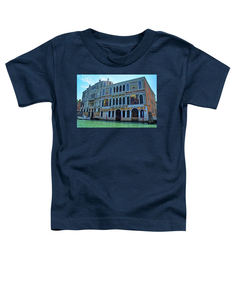Venice Toddler T-Shirt featuring the photograph Venetian Canal House with Murals by Matthew DeGrushe